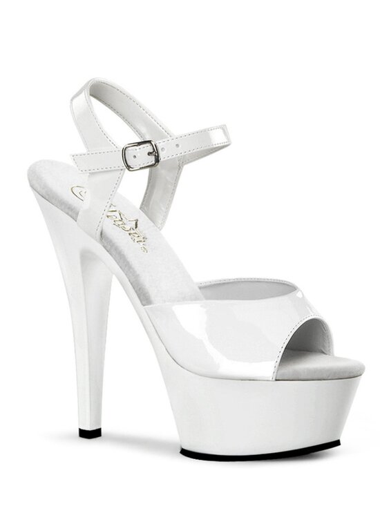 Pleaser Shoes - Pleaser Kiss 209 Platform Stiletto Heels - White Patent
